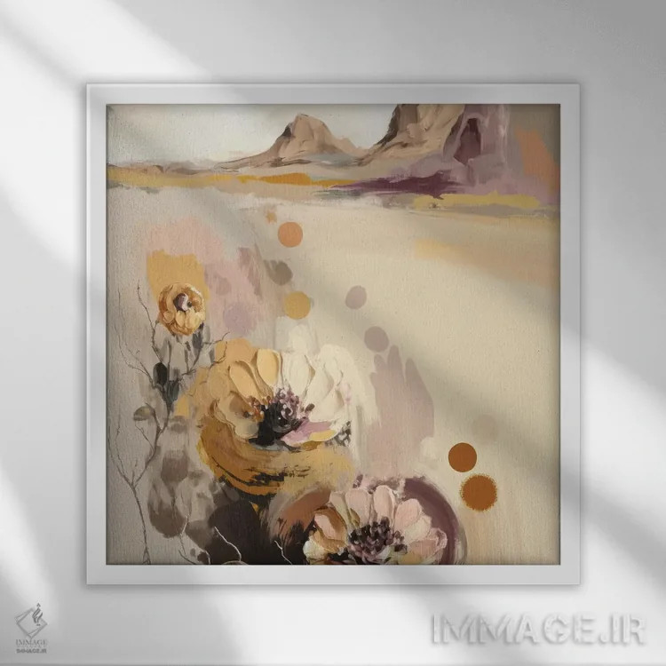 تابلو Landscape,سرخشده در آرامش (منظره) اثر بلا ایو - نمای قابدار سفید