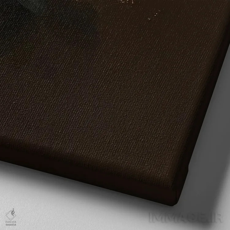 تابلو برگهای طلایی انتزاعی اثر بلا ایو - نمای نزدیک بافت بوم