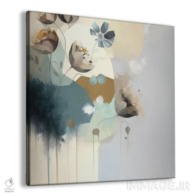 تابلو شکوفههای آبی انتزاعی اثر بلا ایو - نمای پرسپکتیو محصول