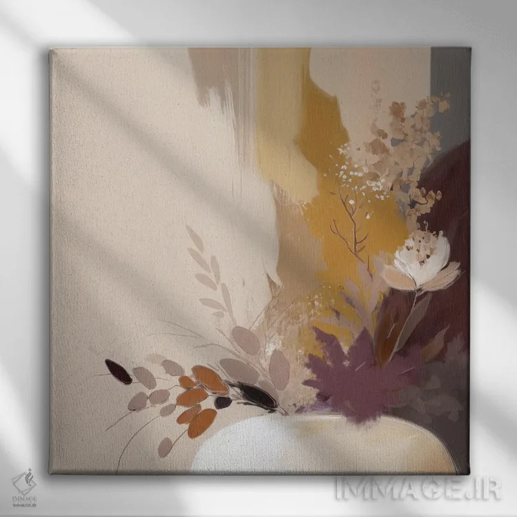 تابلو شکوفهٔ مینیمالیستی اثر بلا ایو - نمای روبهرو روی دیوار