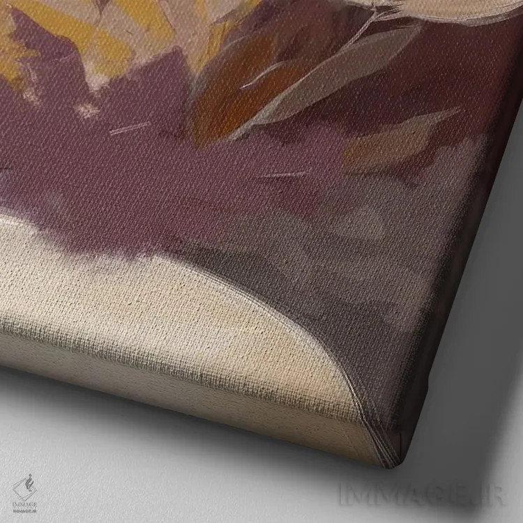 تابلو شکوفهٔ مینیمالیستی اثر بلا ایو - نمای نزدیک بافت بوم