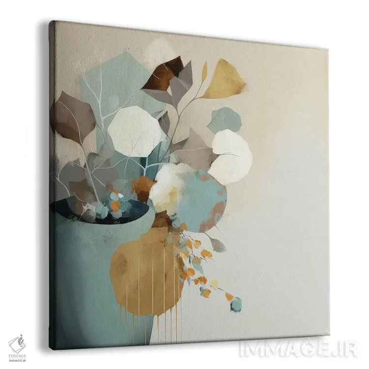 تابلو گلدان پاستلی مدرن اثر بلا ایو - نمای پرسپکتیو محصول