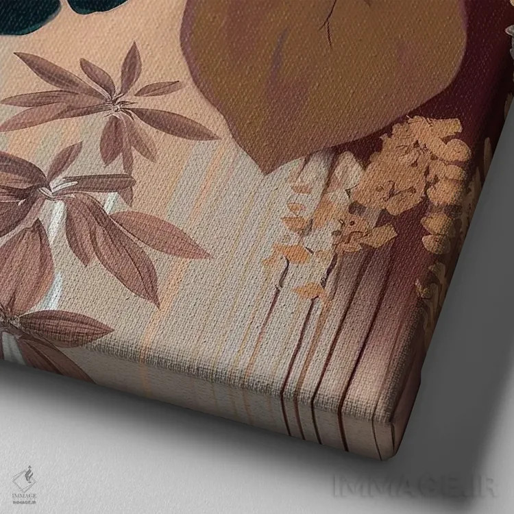 تابلو دستهگل مدرن اثر بلا ایو - نمای نزدیک بافت بوم