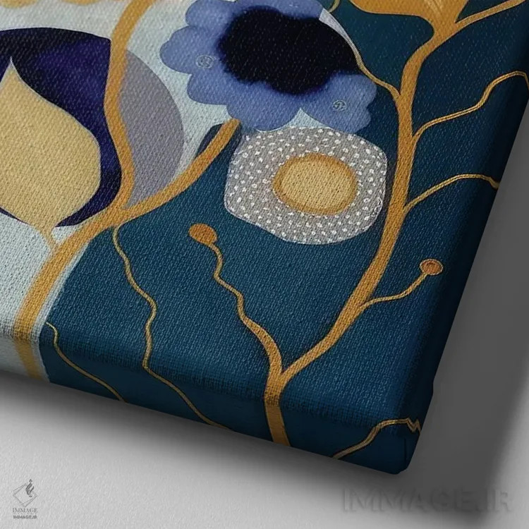 تابلو شکوفهٔ نیمهشب مدرن ۳ اثر بلا ایو - نمای نزدیک بافت بوم