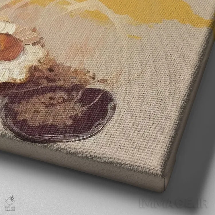 تابلو تپههای زیبایی و عشق مدرن اثر بلا ایو - نمای نزدیک بافت بوم