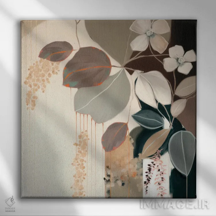 تابلو گیاهان نقاشیشده اثر بلا ایو - نمای روبهرو روی دیوار