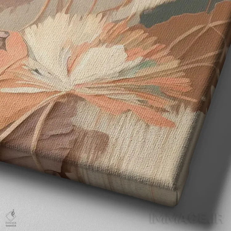 تابلو گیاهان هلوگون اثر بلا ایو - نمای نزدیک بافت بوم