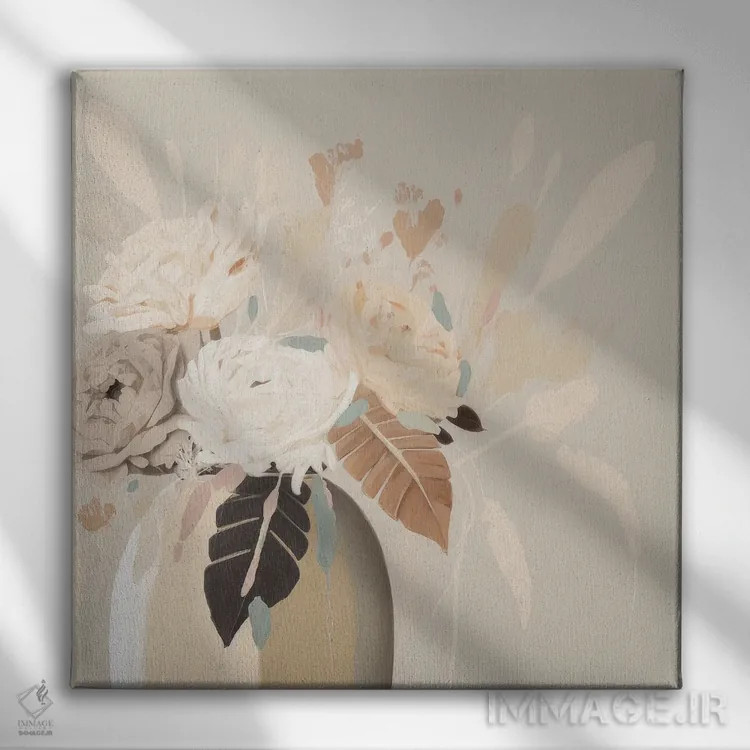 تابلو گلهای نرم و شیرین اثر بلا ایو - نمای روبهرو روی دیوار