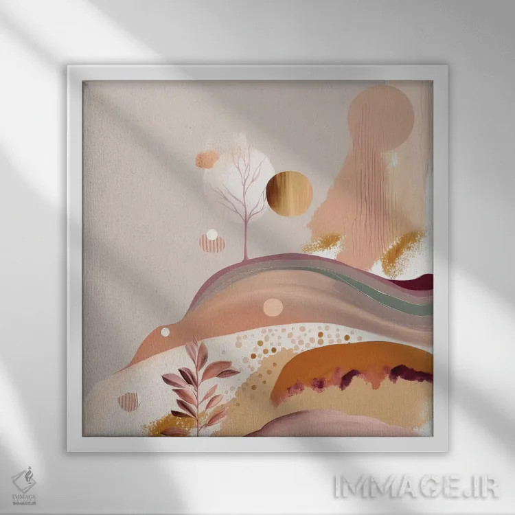 تابلو تپهزارهای سورئال آرامش اثر بلا ایو - نمای قابدار سفید