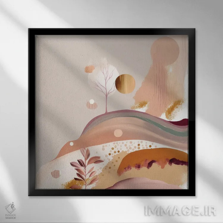 تابلو تپهزارهای سورئال آرامش اثر بلا ایو - نمای قابدار مشکی