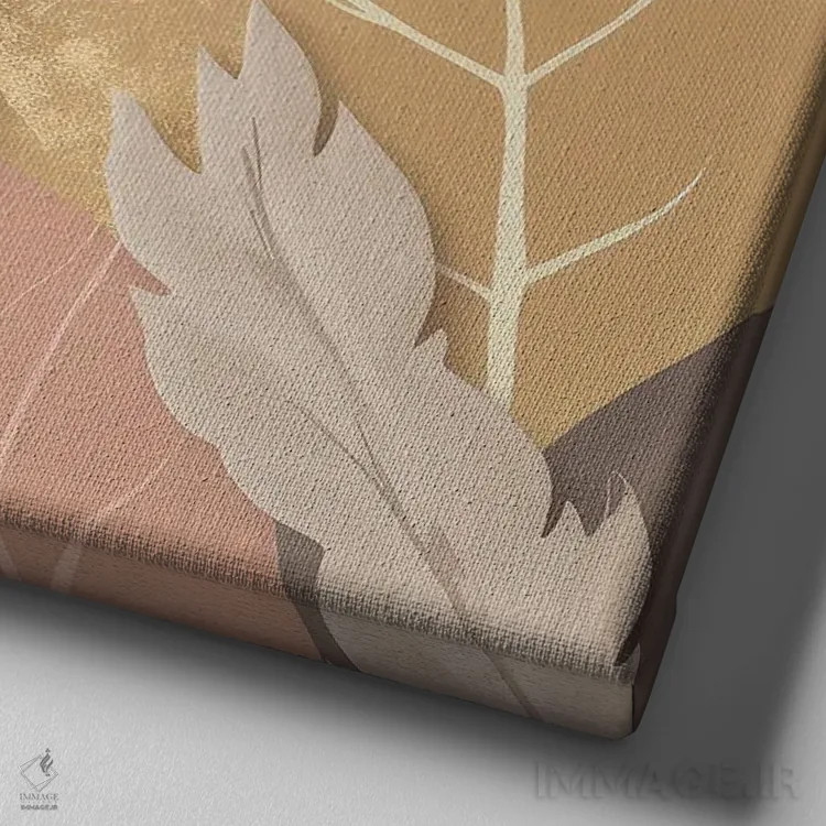 تابلو برگهای ظریف عشق اثر بلا ایو - نمای نزدیک بافت بوم