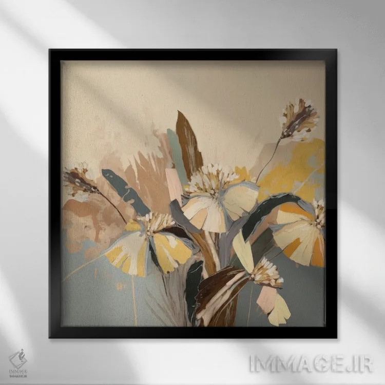 تابلو گلهای بوسیدهشده توسط خورشید اثر بلا ایو - نمای قابدار مشکی