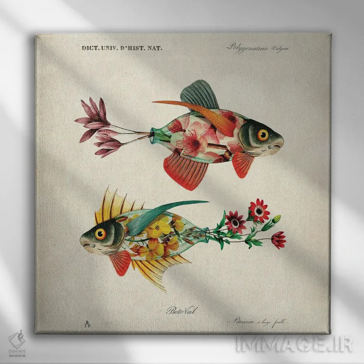 تابلو ماهی گلدانی اثر بتو وال - نمای روبهرو روی دیوار
