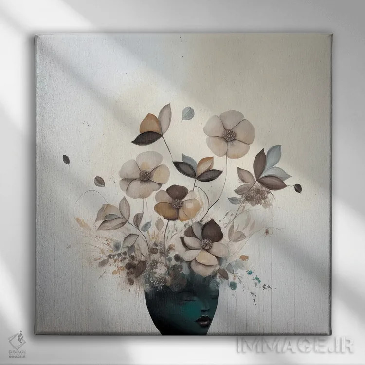 تابلو گلدان افکار اثر بلا ایو - نمای روبهرو روی دیوار