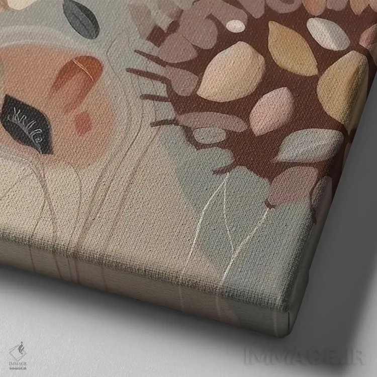 تابلو گیاهان خیالانگیز ۲ اثر بلا ایو - نمای نزدیک بافت بوم