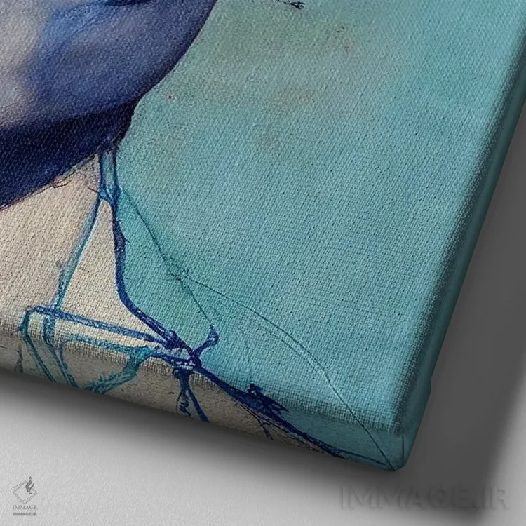 تابلو باور (نشستهای آبی ۲۰۲۳) اثر برین ویو کالت - نمای نزدیک بافت بوم