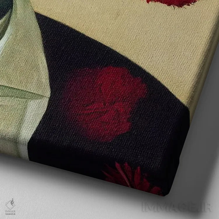 تابلو مرد گلها (۲۰۲۲) اثر برین ویو کالت - نمای نزدیک بافت بوم