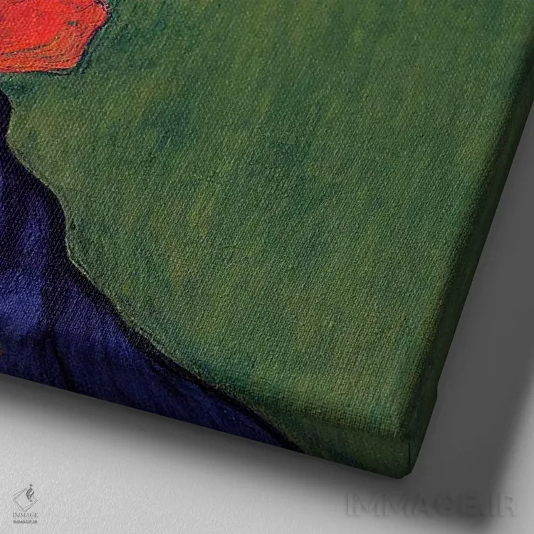 تابلو در باغ کج (مارس ۲۰۲۳) اثر برین ویو کالت - نمای نزدیک بافت بوم