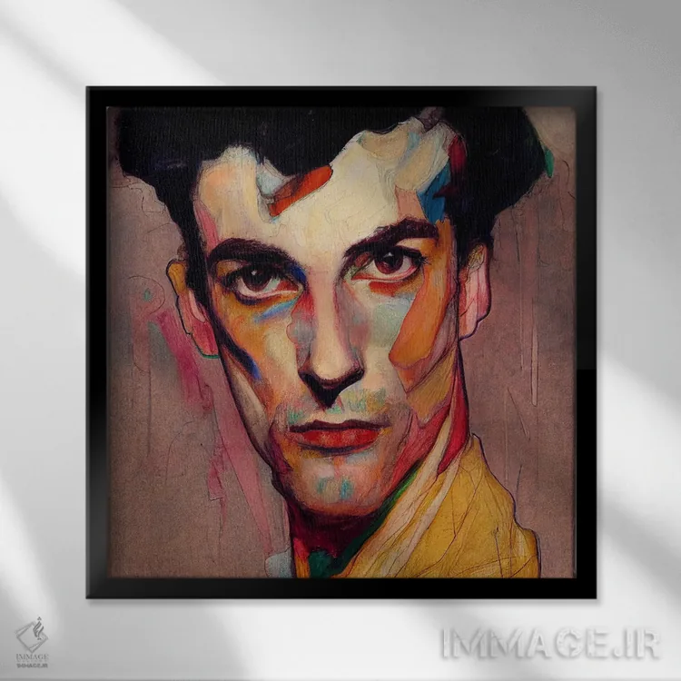 تابلو مه نارنجی (۲۰۲۳) اثر برین ویو کالت - نمای قابدار مشکی