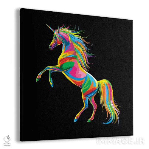 تابلو اسب تکشاخ (موجود افسانهای) اثر باب ویر - نمای پرسپکتیو محصول