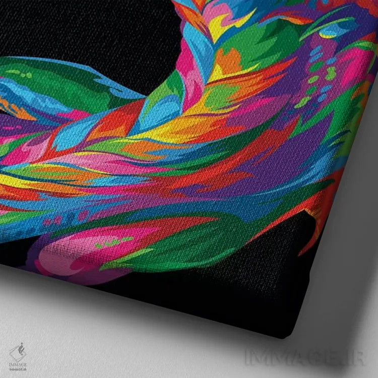 تابلو اژدهای خیالی اثر باب ویر - نمای نزدیک بافت بوم