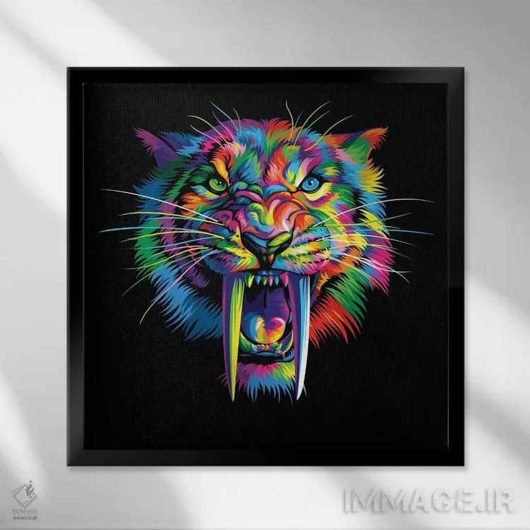 تابلو دندانخنجری (حیوان منقرضشده) اثر باب ویر - نمای قابدار مشکی