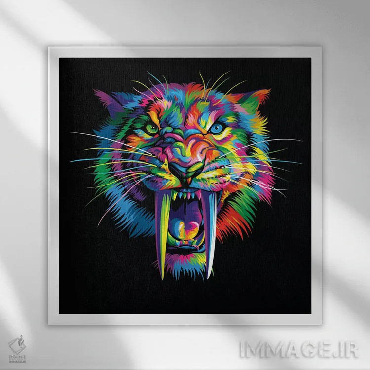 تابلو دندانخنجری (حیوان منقرضشده) اثر باب ویر - نمای قابدار سفید