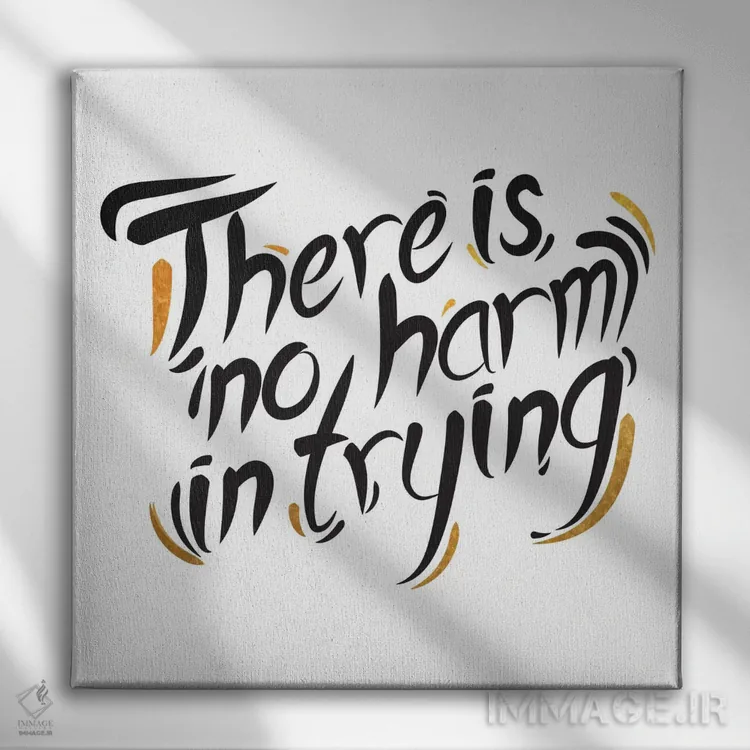 تابلو تلاشت هیچ ضرری ندارد III اثر فایو بای فایو کالکتیو - نمای روبهرو روی دیوار