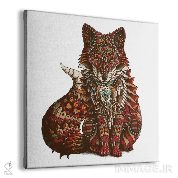 تابلو روباه قرمز رنگی II اثر بیوورکز - نمای پرسپکتیو محصول