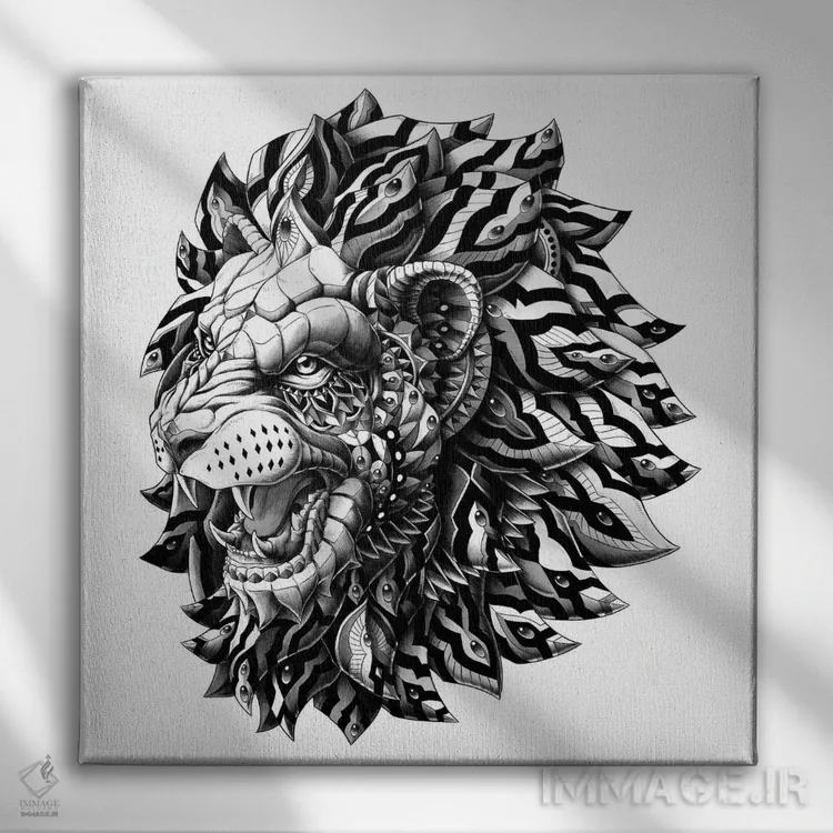 تابلو شیر اثر بیوورکز - نمای روبهرو روی دیوار