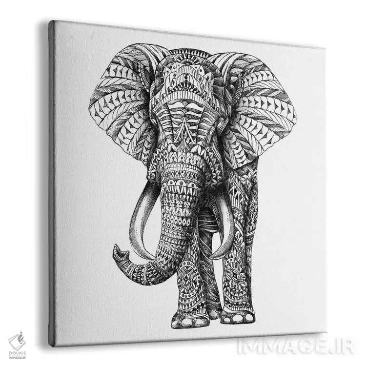 تابلو فیل تزیینی شماره ۱ اثر بیوورکز - نمای پرسپکتیو محصول
