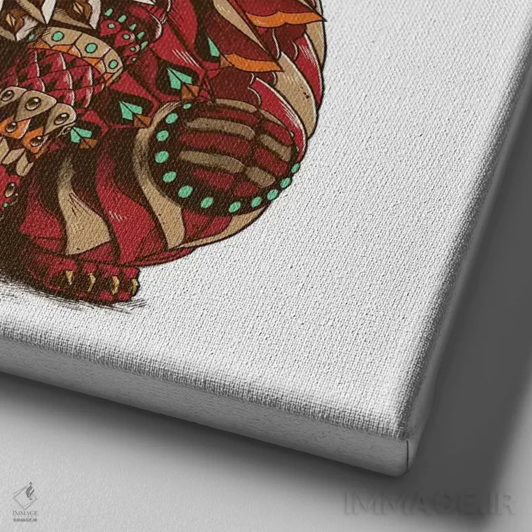 تابلو روباه قرمز رنگی II اثر بیوورکز - نمای نزدیک بافت بوم