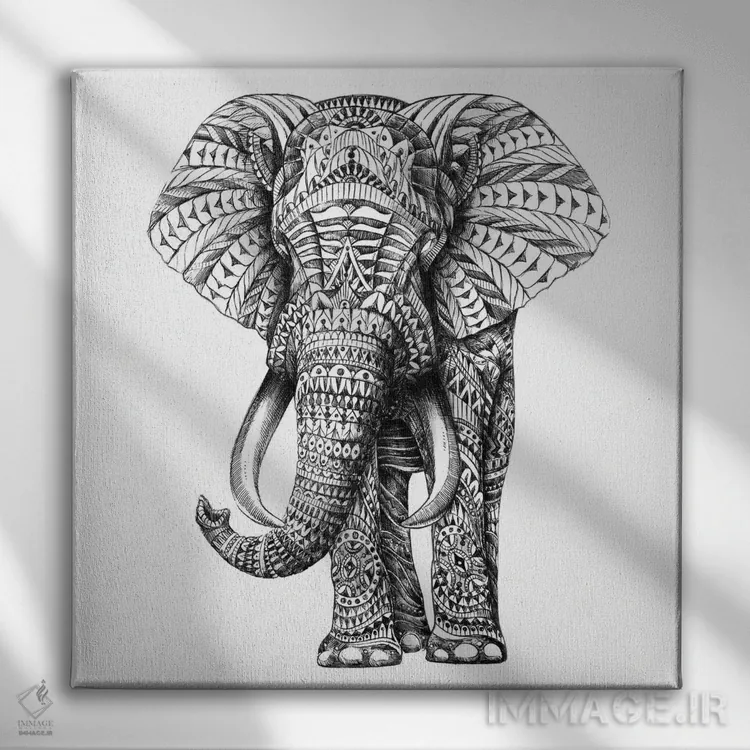 تابلو فیل تزیینی شماره ۱ اثر بیوورکز - نمای روبهرو روی دیوار