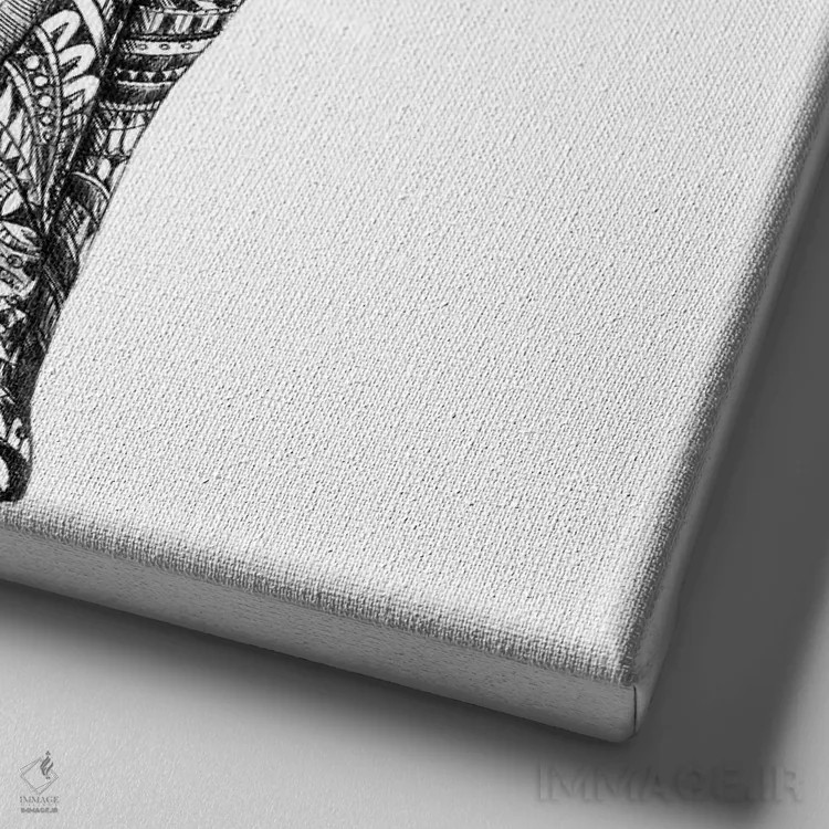 تابلو فیل تزیینی شماره ۱ اثر بیوورکز - نمای نزدیک بافت بوم