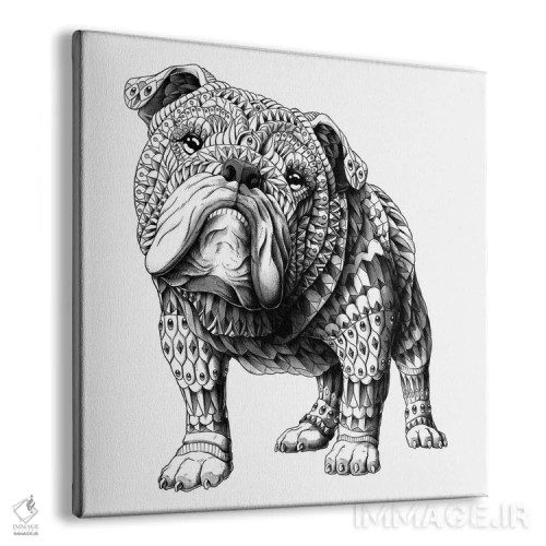 تابلو بولداگ انگلیسی اثر بیوورکز - نمای پرسپکتیو محصول