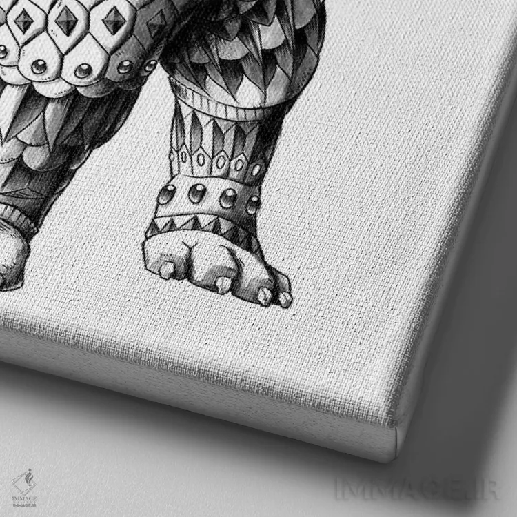 تابلو بولداگ انگلیسی اثر بیوورکز - نمای نزدیک بافت بوم