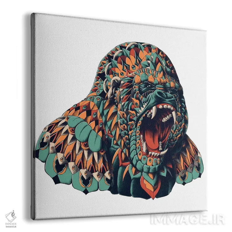 تابلو گوریل رنگی شماره ۱ اثر بیوورکز - نمای پرسپکتیو محصول