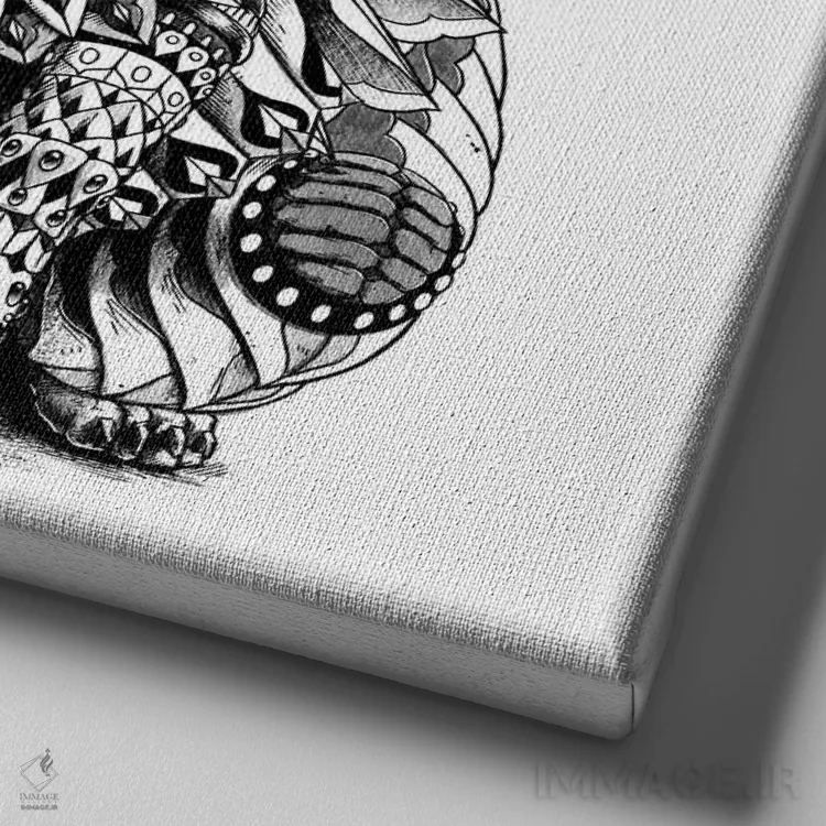 تابلو روباه قرمز اثر بیوورکز - نمای نزدیک بافت بوم