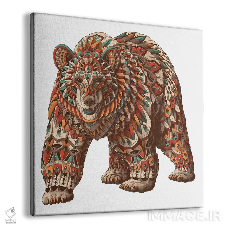 تابلو خرس گریزلی رنگی شماره ۱ اثر بیوورکز - نمای پرسپکتیو محصول