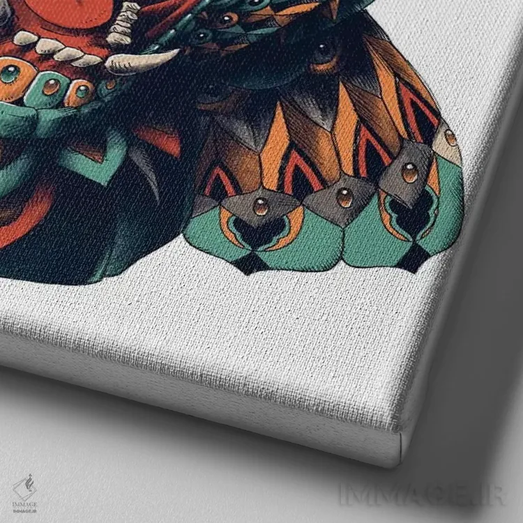 تابلو گوریل رنگی شماره ۱ اثر بیوورکز - نمای نزدیک بافت بوم