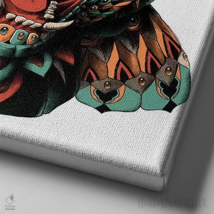 تابلو گوریل رنگی شماره ۲ اثر بیوورکز - نمای نزدیک بافت بوم