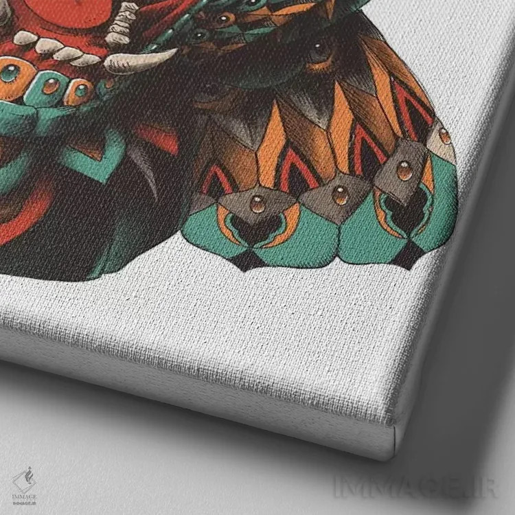 تابلو گوریل رنگی شماره ۳ اثر بیوورکز - نمای نزدیک بافت بوم