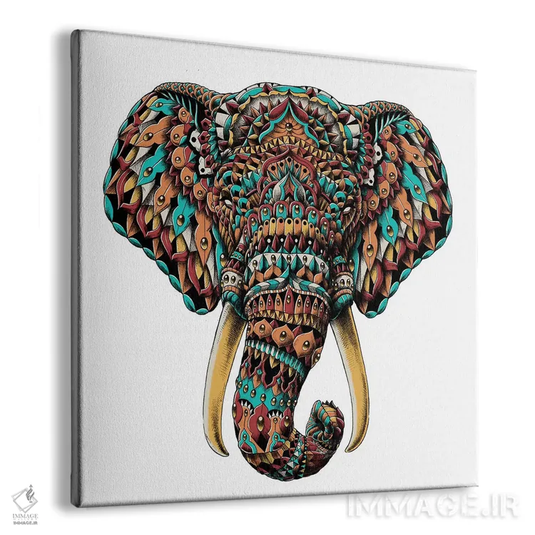 تابلو سر فیل تزیینی رنگی شماره ۲ اثر بیوورکز - نمای پرسپکتیو محصول