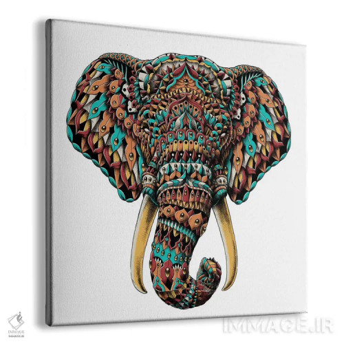 تابلو سر فیل تزیینی رنگی شماره ۲ اثر بیوورکز - نمای پرسپکتیو محصول