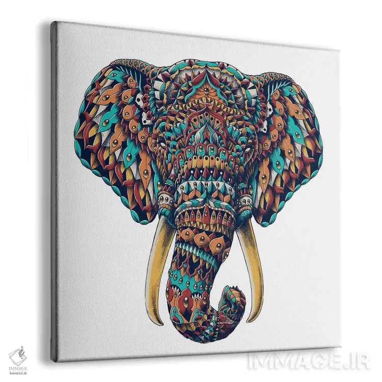 تابلو سر فیل تزیینی رنگی شماره ۱ اثر بیوورکز - نمای پرسپکتیو محصول