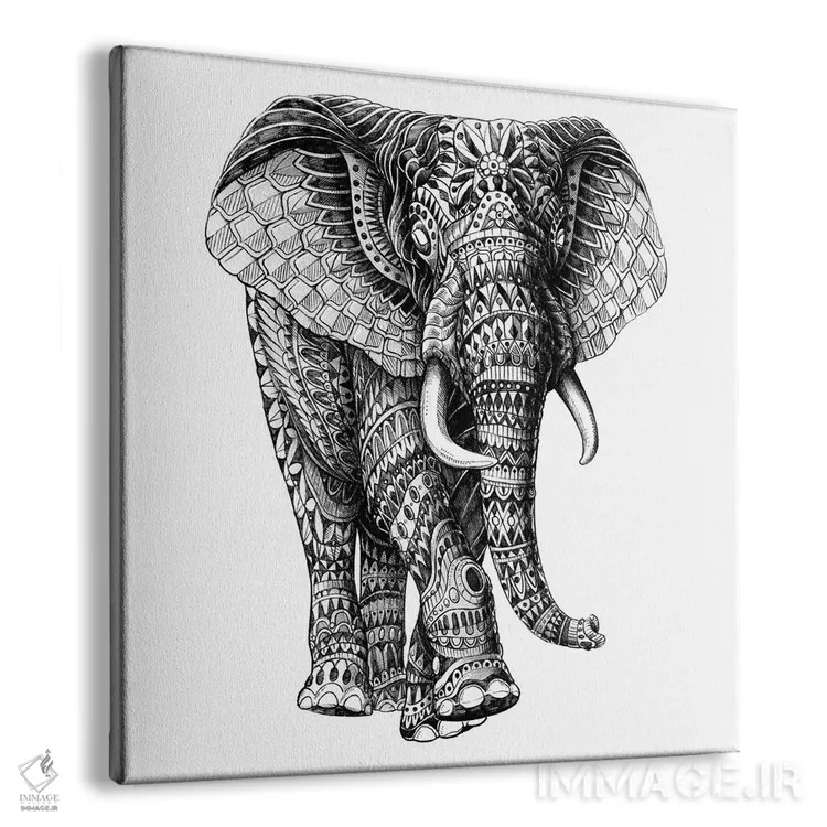 تابلو فیل تزیینی شماره ۳ اثر بیوورکز - نمای پرسپکتیو محصول