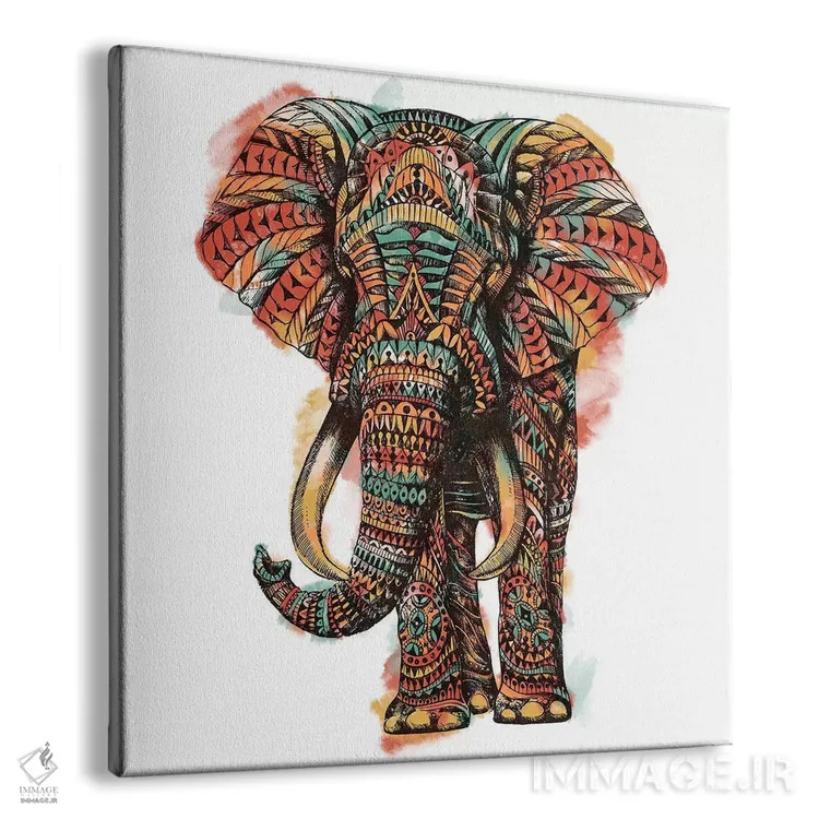 تابلو فیل تزیینی شماره ۱ رنگی شماره ۱ اثر بیوورکز - نمای پرسپکتیو محصول