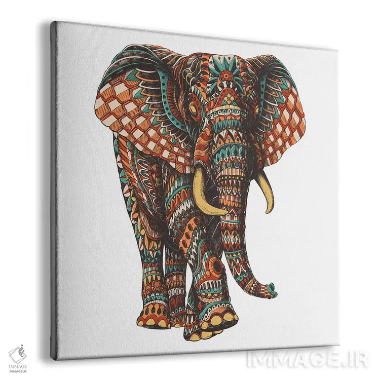 تابلو فیل تزیینی شماره ۳ رنگی شماره ۱ اثر بیوورکز - نمای پرسپکتیو محصول