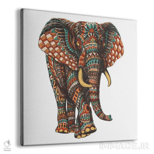 تابلو فیل تزیینی شماره ۳ رنگی شماره ۱ اثر بیوورکز - نمای پرسپکتیو محصول