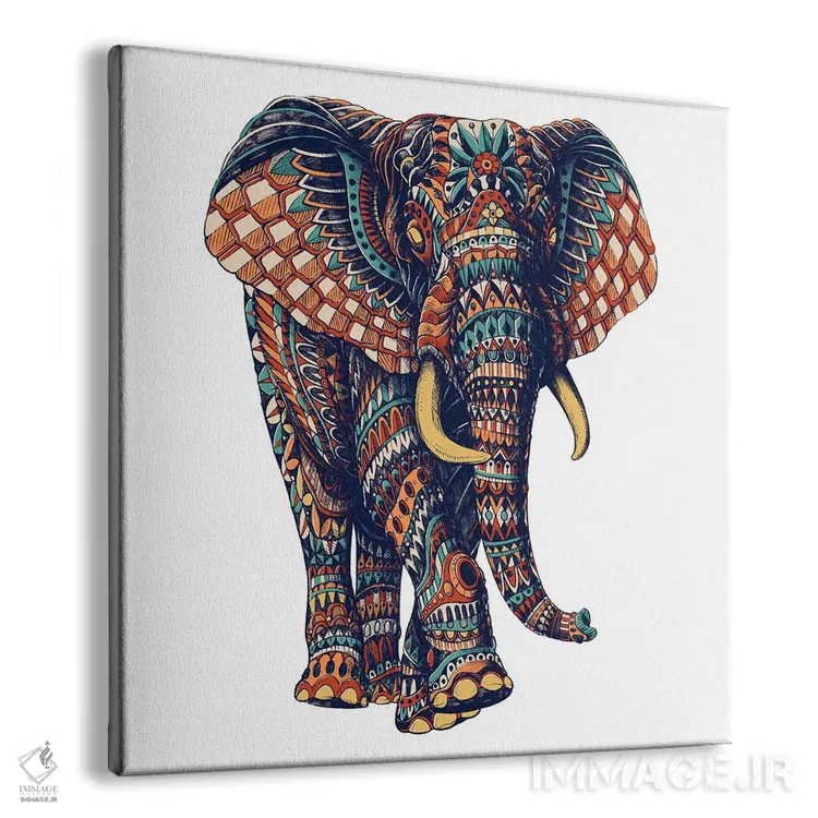تابلو فیل تزیینی شماره ۳ رنگی شماره ۲ اثر بیوورکز - نمای پرسپکتیو محصول